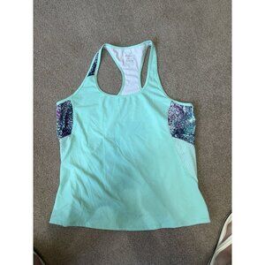 Fabletics Women's Racer Back Size XXL Gray Pink Tank Top